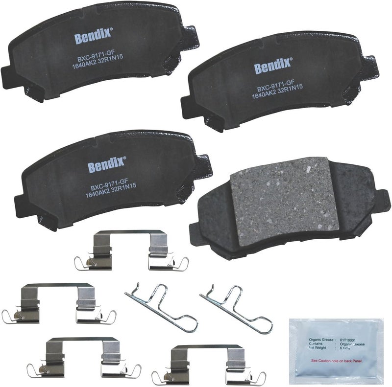 Bendix Priority1 CFC1640AK2 Ceramic Front Brake Pads for Chrysler 200 2017-2015, Jeep Cherokee 2019 - Image 1